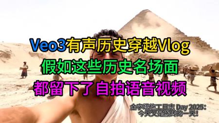 【Veo3炸裂视频】Veo3有声视频历史穿越Vlog!假如这些历史名场面都留下了自拍语音视频会是怎样?