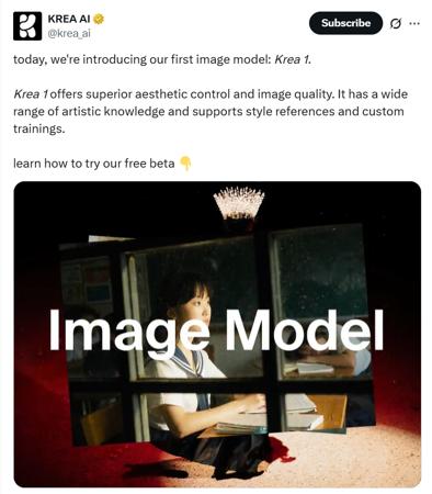 AI图像生成新王者！Krea 1发布，免费试用解锁无限创意