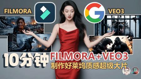 谷歌VEO 3有多强？我用它和Filmora做了部哥斯拉大片！(内附保姆级教程)