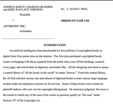 AI“读书”合法了：美法院最新裁定，无需作者同意，已购书籍可用于训练AI